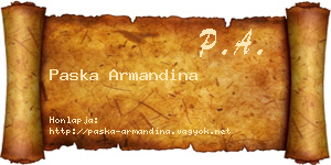 Paska Armandina névjegykártya